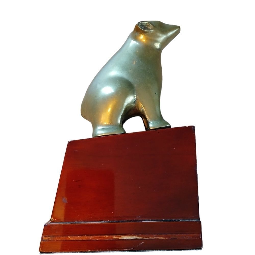 Vintage 80's Great City Traders Bull and Bear Bookends Bronzed Br…